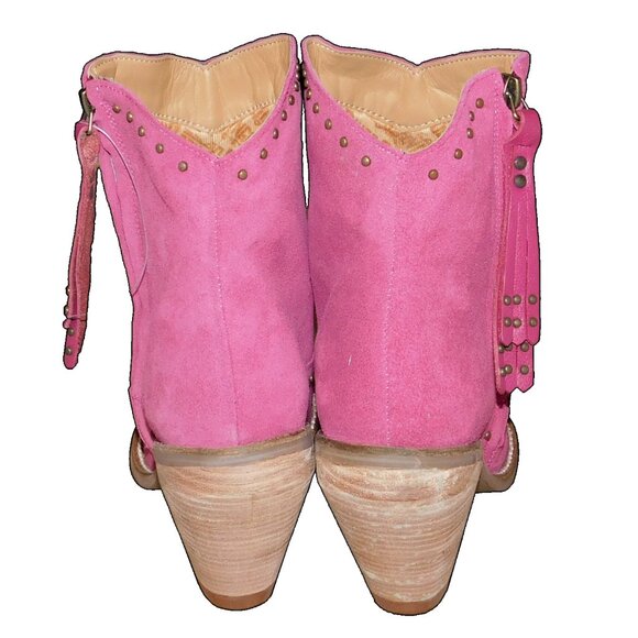 Dingo Classy N Sassy Suede Leather Heeled Western Boots Booties - Picture 5 of 8